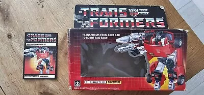 Buy Vintage 1984 G1 Transformers SIDESWIPE Original Box & Instructions Only • 12.50£