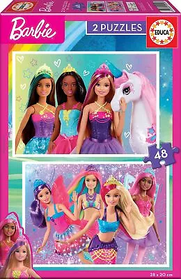 Buy Educa - 2 X 48 Barbie, 2 Kartonnen Puzzels Met 48 Delen, Plezier Per Dubbelspel, • 11.92£