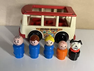 Buy Vintage 1969 Fisher Price Mini-Bus & 5 People Figures. Play Family • 14.99£