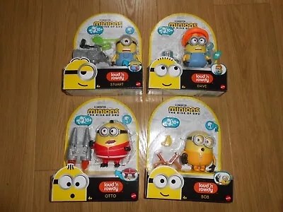 Buy Minions Loud N' Rowdy Action Figure Set Lot Dave Otto Stuart Bob Rise Of Gru New • 10.98£