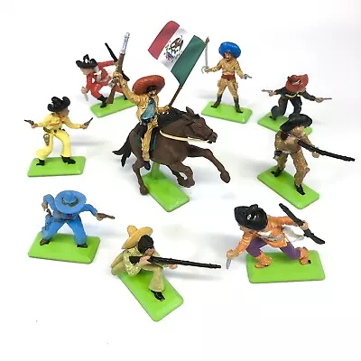 Buy Britains Deetail 9x Mexican Cowboys (including 1 Horse & Flag) #3 Made UK • 46£