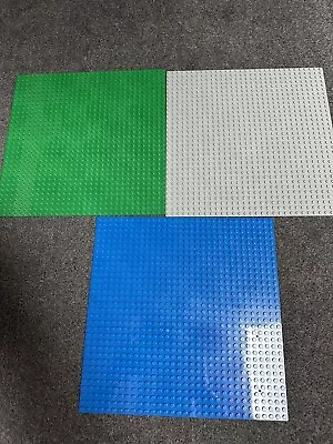 Buy Lego 32x32 Thin Base Plates X3-Blue/Green/Grey-grass/sea/space • 9.99£