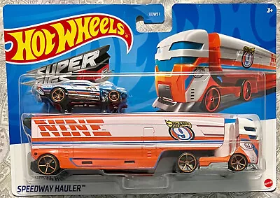 Buy Hot Wheels 2023 Super Rigs Series #9 Speedway Hauler Nine #DKF82 1:64 Scale • 18.63£