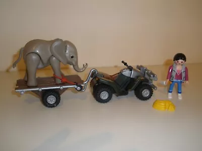 Buy Playmobil Safari Wild Life - Orphaned Baby Elephant + Ranger & Quadbike/Trailer • 8.50£