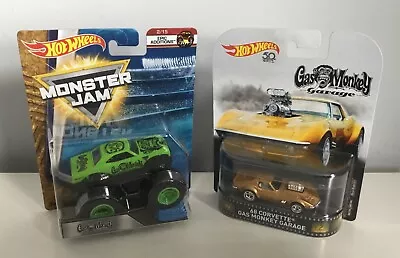 Buy Hot Wheels Monster Jam Gas Monkey And Real Riders Corvette 🙉 🛻 🔥 🛞 💨  • 45£