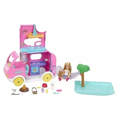 Buy Barbie Club Chelsea 2-in-1 Camper Playset With 2 Pets & Accessories • 39.99£