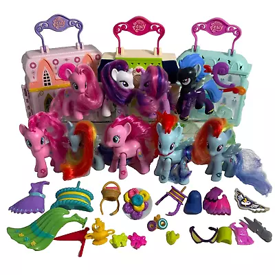 Buy 2015 My Little Pony Dress Donut Shop Carry Case 9 Ponies & Accessories Job Lot • 19.99£