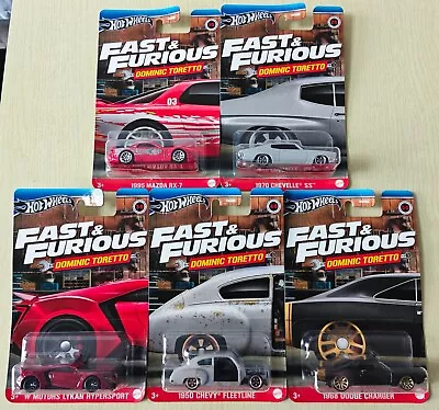 Buy Hot Wheels 2023/24 Fast & Furious Set - Mitsubishi, Dodge, Nissan, Toyota, Jetta • 15.60£