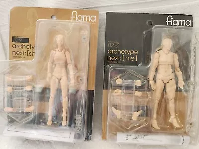 Buy X2 Figma Products No. 02 Archetype Next (he) (she) Flesh Colour Action Figures • 24.99£