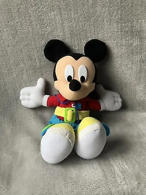 Buy Disney Mattel Mickey Mouse Learn To Dress Soft Plush Toy Doll - Buckle, Zip, Tie • 6£