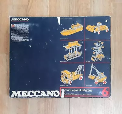 Buy Meccano Set 6 Boxed 1974 Vintage Incomplete • 35£