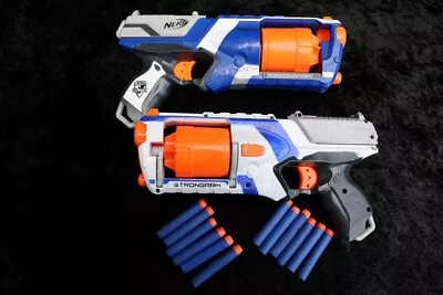 Buy 2 Strongarm Nerf N-Strike Elite Toy Blaster With Rotating Barrel With Ammo • 5.99£