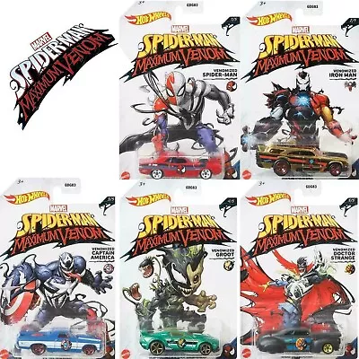 Buy Official Hot Wheels Spiderman Maximum Venom 5 Character Cars COMPLETE SET OF 5 • 18.99£