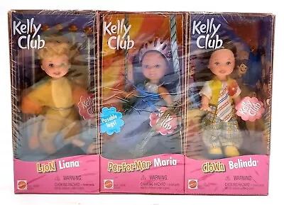 Buy 3x Mattel Barbie Kelly Club Dolls: Lion Liana + Performer Maria + Clown Belinda • 45.42£
