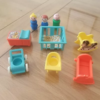 Buy Vintage 1970s Fisher Price Little People Play Family #761 Nursery Set • 10.99£
