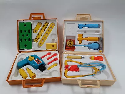 Buy Vintage 1977 Fisher Price Medical & Tool Kit Play Set Doctors Nurses Handyman • 9.99£