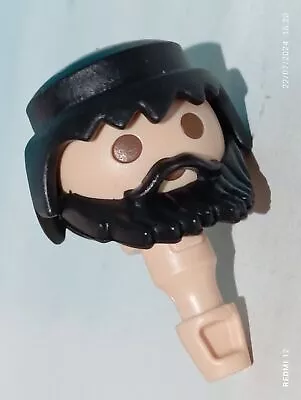 Buy Playmobil Head Black Beard Black Hair Medieval Figure Gaul Viking Roman • 1.64£
