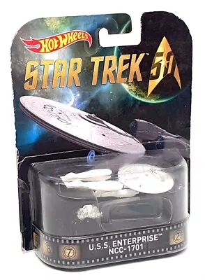 Buy Hot Wheels 9cm Long DJF53 - U.S.S. Enterprise NCC-1701 Star Trek - White • 19.99£