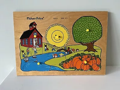 Buy Vintage Fisher Price 1971-1979 School House Wooden Puzzle Quaker Oats Company • 9.95£