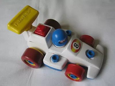 Buy Vintage 1984 Fisher Price Racing Car, Take Apart, Friction Pull Back And Go. • 15£