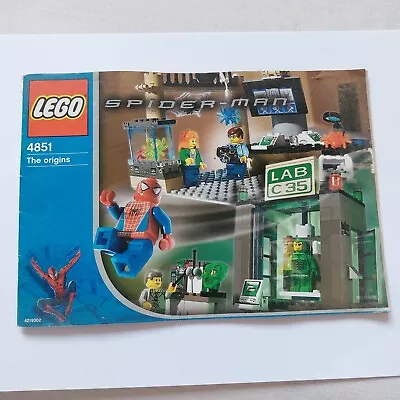 Buy Lego 4851 The Origins Spiderman / Green Goblin Set - INSTRUCTION MANUAL ONLY • 25£