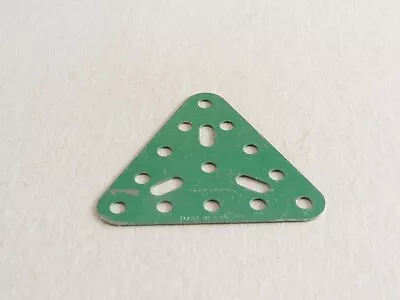 Buy Meccano 5 X 5 X 5 Hole Triangular Flat Metal Plate 76 Mid Green Stamped MMIE • 2£