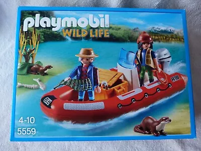 Buy Playmobil Set Wildlife Floating Inflatable Boat & Explorer –complete 5559 BNIB • 15£