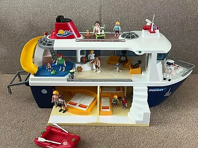 Buy Playmobil - Panama Cruise Ship With Captain, Characters, Water Slide, Lifeboat • 30£