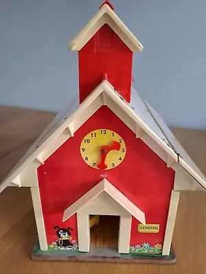 Buy Vintage Fisher Price Play Family School House With Letters,Cards & Figures 1970s • 30£