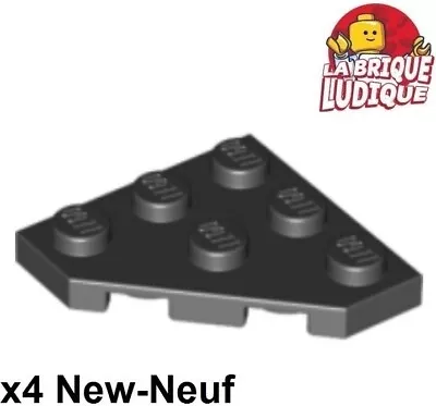 Buy LEGO 4x Wing Wedge Flat 3x3 Cut Corner Angle Black/Black 2450 NEW • 1.09£