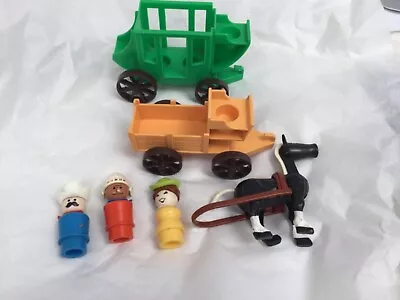 Buy Fisher Price Little People Cowboy Indian Western Town Stagecoach  Horses Figures • 14.99£