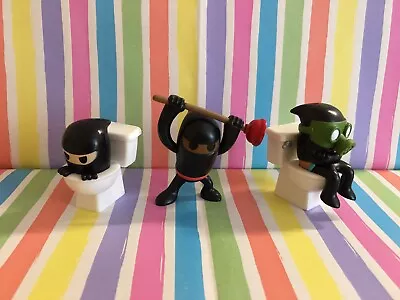 Buy Bundle Job Lot 3 X Funko Paka Paka Ninja Toilet Toys Action Figures Novelty #3 • 10£