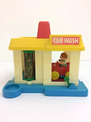 Buy Fisher Price Little People Vintage 1986 Car Wash With Car & Man Figure Used F1 • 6.99£