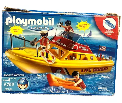 Buy Playmobil Leisure Beach Patrol Boat Life Guard Playset Figures Toy C66 P465 • 6.95£
