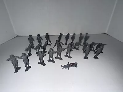 Buy MARX BATTLEGROUND DESERT FOX 25 DARK GRAY German Soldier Playset Figures Vintage • 7.76£