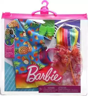 Buy Barbie Fashions Doll Clothing Beach 2-Pack For Barbie And Ken -2 Swim Outfits • 8.99£