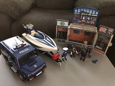 Buy Playmobil Police Van, Boat, And My Secret Play Box Police Station And Jail Cell • 14£