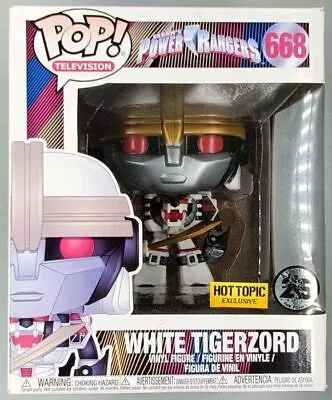 Buy #668 White Tigerzord - 6 Inch - Power Rangers Damaged Box Funko POP & Protector • 32.99£