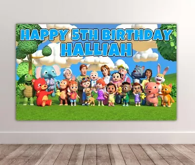 Buy COCOMELON Personalised Birthday Backdrop - Cocomelon Birthday Banner • 17.99£