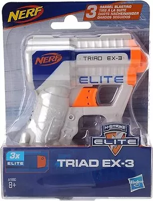 Buy NERF 3 Barrel Triad EX-3 Elite N-Strike + 3 Darts Super Fun Pocket Toy - Age 8+ • 7.99£