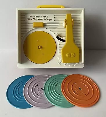Buy Fisher Price Music Box Record Player Mattel 2014 With 4 Records Tested & Working • 14.99£
