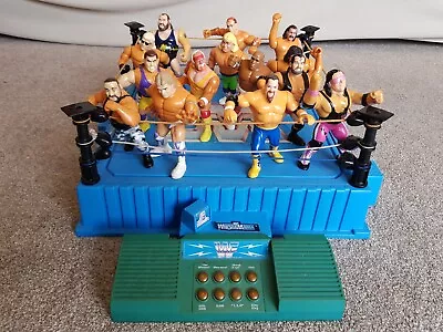 Buy WWF 1989 Hasbro Wrestling Ring With Soundboard & 14 Original Wrestling Figures • 220£