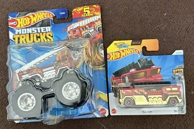 Buy Hot Wheels Monster Jam Truck 5 Alarm Fire Truck 1:64 And Netflix 5 Alarm Metro • 11.99£