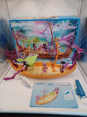 Buy Playmobil 9133 Fairy Enchanted Floating Boat With Dolphin With Water Motor • 19.99£
