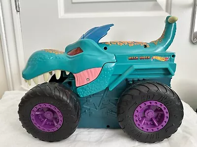 Buy Hot Wheels Monster Trucks Chompin’ Mega Wrex With Lights & Sounds Dinosaur Car • 19.99£