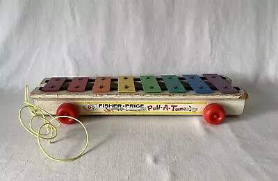 Buy Vintage Working 1964 Fisher Price Pull A Tune Toy Xylophone #870 Wooden Base • 10.95£