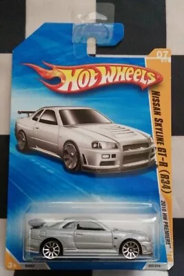 Buy Hot Wheels 2010 New Models Nissan Skyline GT-R R34 Long Card Tampo Error Silver • 69.95£