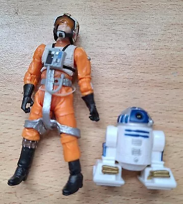 Buy Star Wars Figure - 2006 Luke Skywalker  X-wing Pilot & 2001 R2-d2 Figure • 14£