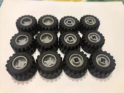 Buy 12 X Lego 6014bc05 6014 87697 Wheels Notched Tyres 21 X12 Mm Grey (1761) • 3£