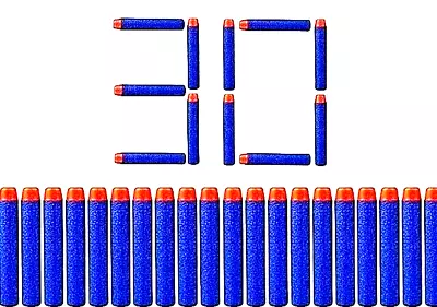 Buy 30 Pack 7.2cm Generic Blue Refill Ammo Foam Bullet Darts For Nerf Gun Toy Elite • 2.95£